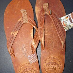 NWT RAINBOW SANDALS MENS LUXURY LEATHER Tahitian Tan XXL 13.5-15